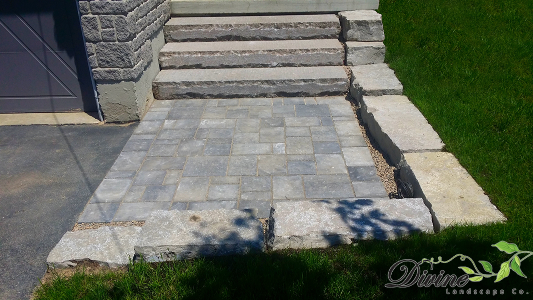 Wasaga Beach, ON - Dimension steps and armour stone retaining wall